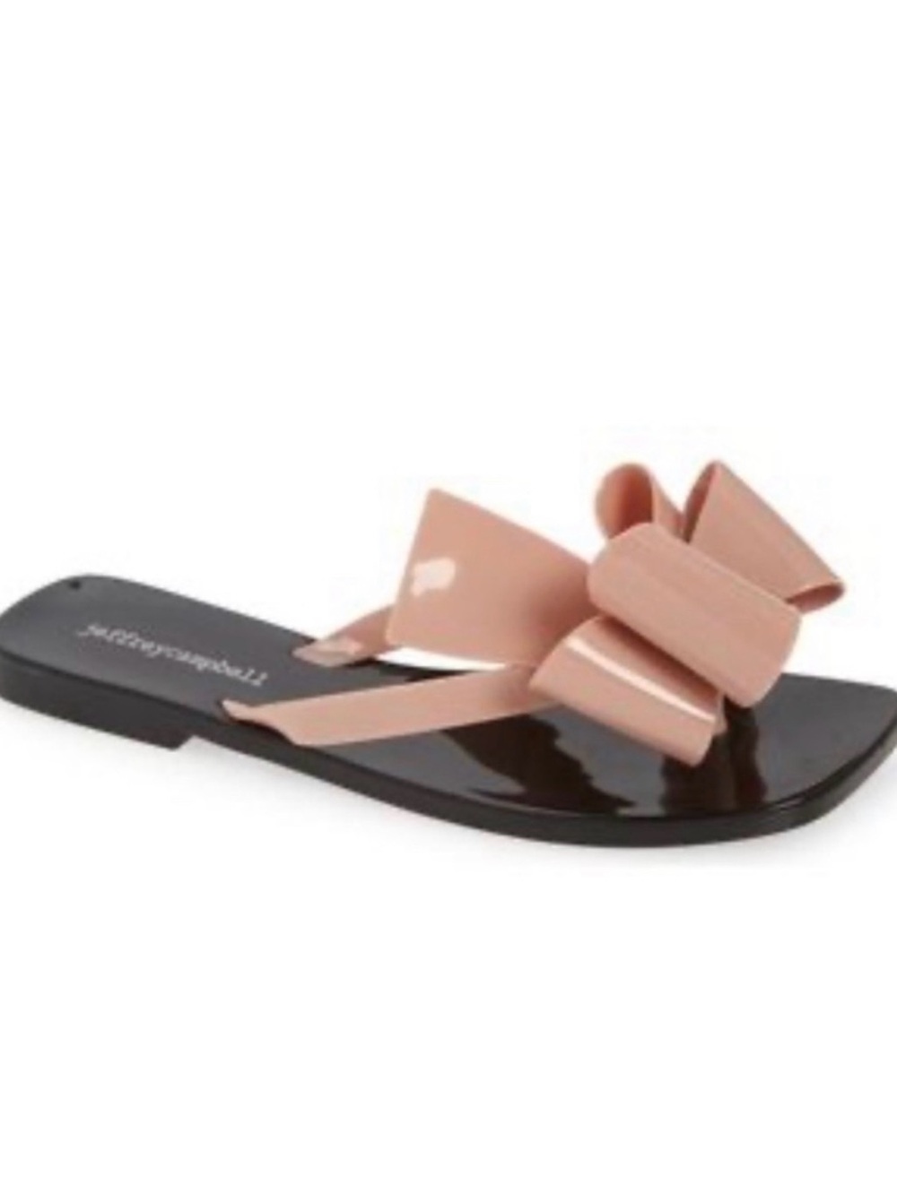 Jeffrey Campbell Sugary Blush Shiny Bow Thong Jelly Flat Sandals Size 9